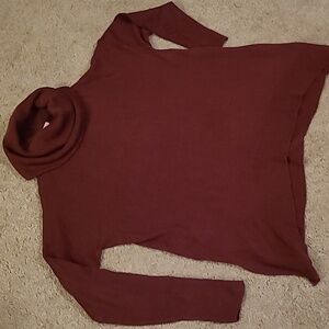Burgandy cowl neck sweater L
